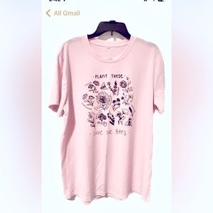 No Tags Soft Pink Save the Bees T-shirt
